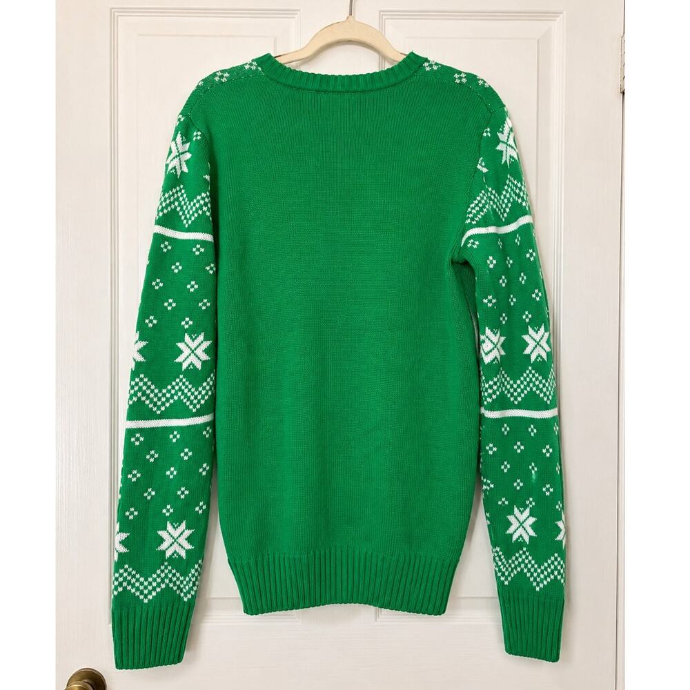 The Grinch Men’s Medium Christmas Sweater Naughty Green Ugly Christmas NWT - Picture 2 of 5